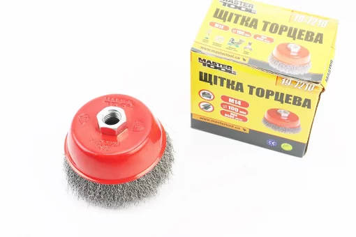 Щетка торцевая М14 D-100мм из рифленой проволоки 19-7210, FIX-703102