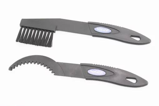 Щітка+гребінка для чищення зірок та ланцюга, пластикові к-кт, чорні KL-7001+KL-7002, FIX-407096