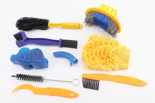 Набір для миття велосипеда 8 предметів (6 щіток, миття ланцюга та 1 мийко-рукавичка мікрофіброва), FIX-407104