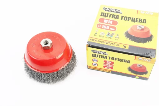 Щетка торцевая М14 D-150мм из рифленой проволоки 19-7215, FIX-703104