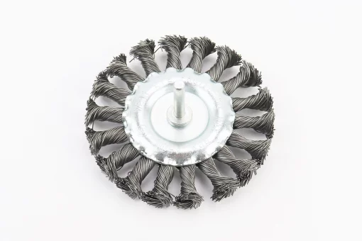 Щетка дисковая со стержнем 1/4" D-100мм из плетеной проволоки BT-8100, FIX-703142