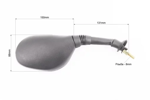 Дзеркала к-кт DIO- чорні "краплі", м8 "ніжка в чохлі гумовому", від 5шт -10%, FIX-354656