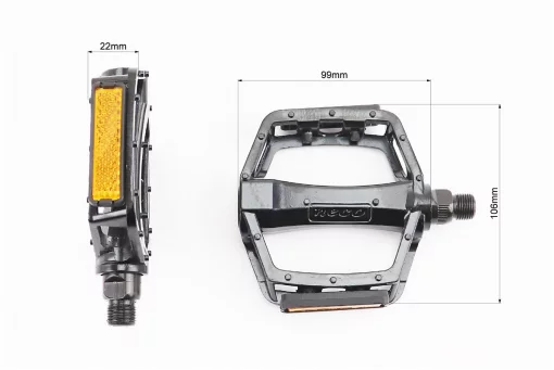Педали MTB широкие 9/16" (108x100x25mm) алюминиевые, чёрные WP303А, FIX-406777