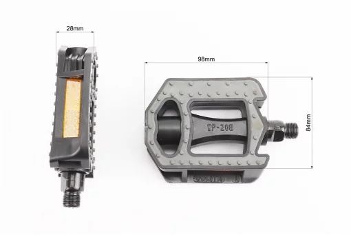 Педали CITY 9/16" (114x85x27mm) пластиковые, чёрно-серые WP-208, FIX-411950