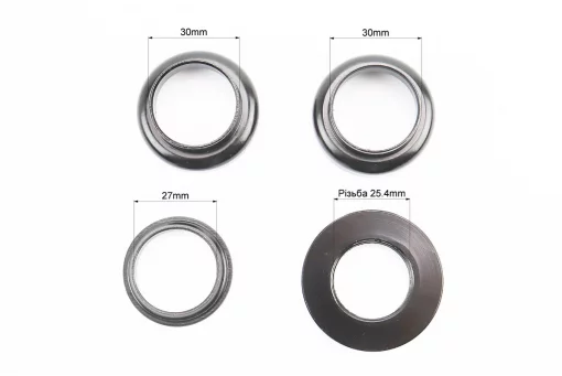 Кермова колонка 1" (30/25.4x30/27) різьбової вилки, чорні KL-B202, FIX-403890