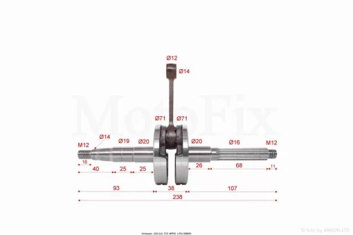Коленвал JOG 2JA D72 #PRO "LIPAI", QT-008930
