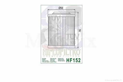 Фильтр масляный мото HF152 D56/H74 "HIFLO" ТАЙЛАНД, QT-007388