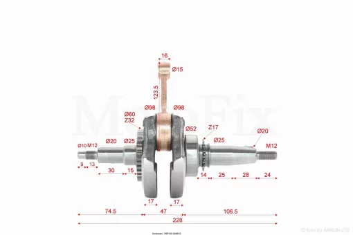 Колінвал YBR125, QT-029973