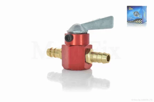 Кран паливний ручний підвісний, без кріплення CNC d8 "LIPAI" (червоний), QT-030839