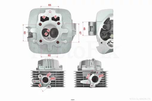 Головка цилиндра 167FMM CG250 D67, d28/34 в сборе "LIPAI", QT-030979