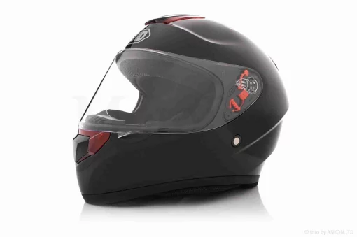 Шолом інтеграл "DAVID" (#D820, чорний глянсовий, XL, ABS, червоний спойлер), QT-033499