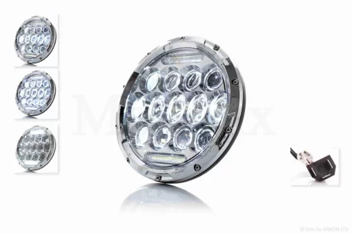 Фара мото діодна, кругла, D177, H1, габарит (білий) #C13-29S1, QT-037098