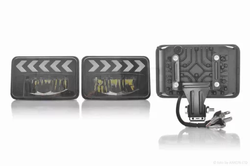 Фари ATV/авто (пара) діодні, прямокутні, 168-108, H4, динамічні повороти #C169-L/R-4Z1, QT-037102