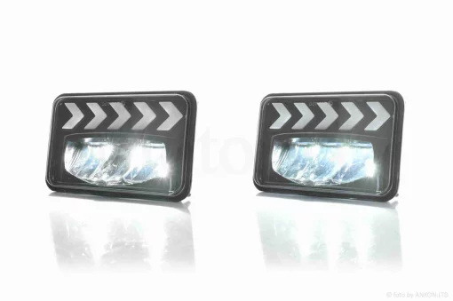 Фари ATV/авто (пара) діодні, прямокутні, 168-108, H4, динамічні повороти #C169-L/R-4Z1, QT-037102