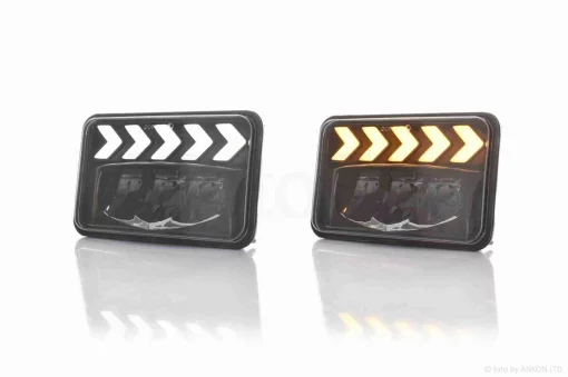 Фари ATV/авто (пара) діодні, прямокутні, 168-108, H4, динамічні повороти #C169-L/R-4Z1, QT-037102