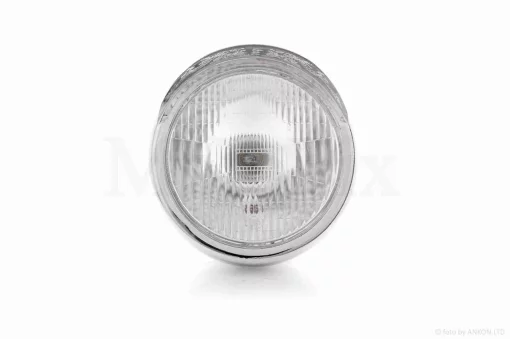 Фара мото, кругла, хром із козирком "S", QT-037332