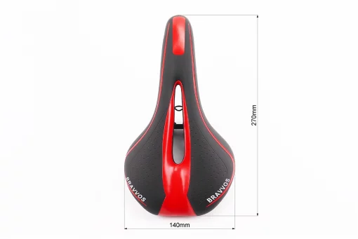 Сидіння MTB 270x140мм, чорно-червоне YF-1018, FIX-209218