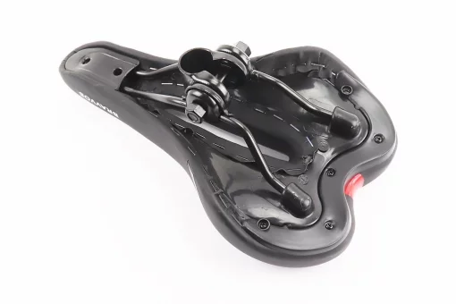 Сидіння MTB 280x160мм, чорно-біло-червоне YF-1050, FIX-209220