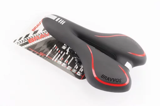 Сидіння MTB 270x160мм, чорно-червоне YF-1034, FIX-209225