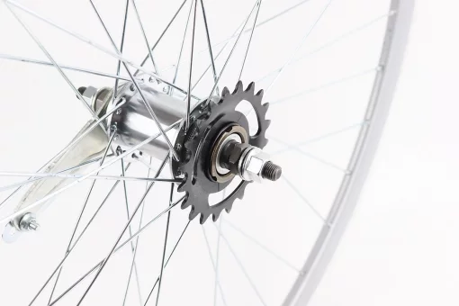 Колесо 28" заднее, обод "капля" алюминиевый, втулка ХВЗ червячная 14Gх36H, крепл. гайка, серое, FIX-209244