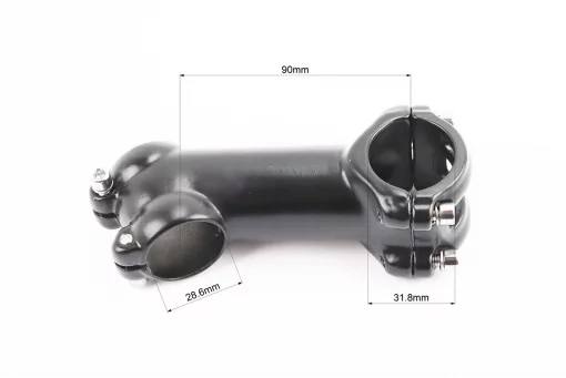 Вынос руля MTB 28,6x31,8х90мм (25&deg;), алюминиевый, чёрный AL-111, FIX-209259