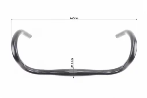 Кермо ROAD 31,8x440мм, алюмінієве, чорне YL-350, FIX-209277