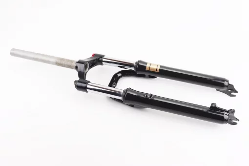 Вилка 26" амортизационная, без резьбы 1-1/8" (28,6мм), шток 260мм, с ходом 75мм, Disk-brake, M Lockout, чёрная LJ-644, FIX-209312