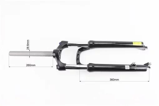 Вилка 26" амортизационная, без резьбы 1-1/8" (28,6мм), шток 260мм, с ходом 80мм, Disk-brake, пружинно-масляная, Lockout,
