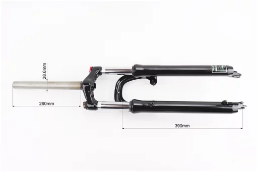 Вилка 29" амортизационная, без резьбы 1-1/8" (28,6мм), шток 260мм, с ходом 75мм, V/Disk-brake, M Lockout, чёрная