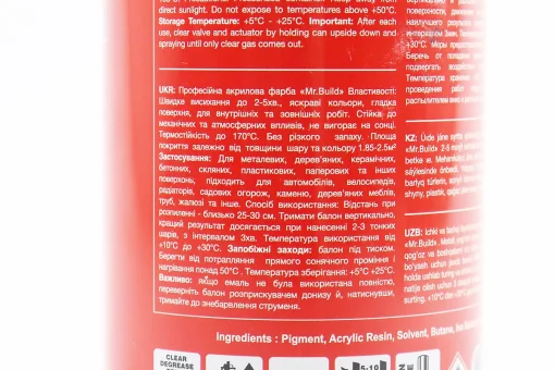 Краска акриловая №20 "ЧЕРНЫЙ МАТОВЫЙ", Аэрозоль 400ml, FIX-209355