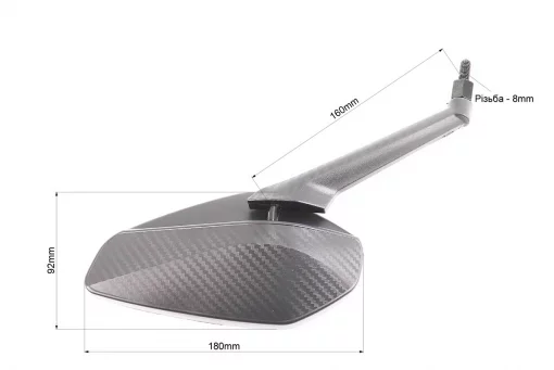 Зеркала к-кт "ПРИЗМА" черный, м8 (ССС - знак качества), FIX-354169