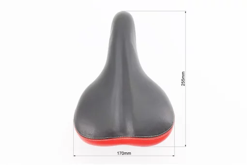 Сидіння MTB 255x170мм, чорно-червоне AFT-47, FIX-209402