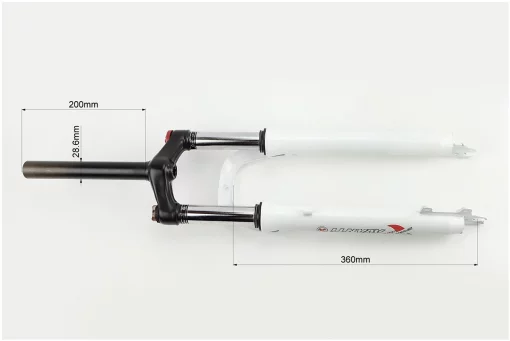 Вилка 26 "амортизаційна, без різьби 1-1/8" (28,6мм), шток 200мм, з ходом 80мм, Disk-brake, M Lockout, біла FRK-26, FIX-209512