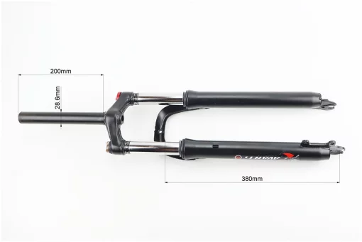 Вилка 27,5" амортизаційна, без різьби 1-1/8" (28,6мм), шток 200мм, з ходом 80мм, Disk-brake, M Lockout, чорна FRK-27, FIX-209513