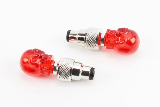 Колпачок ниппеля "череп" 1 диод (красный) к-кт, JY-503Z, FIX-209533