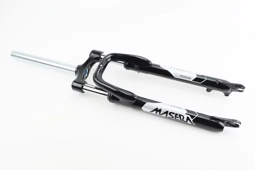 Вилка 27,5" амортизационная, без резьбы 1-1/8" (28,6мм), шток 255мм, с ходом 60мм, Disk-brake, чёрная CH-386, FIX-209536