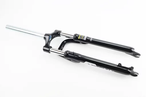 Вилка 27,5" амортизационная, без резьбы 1-1/8" (28,6мм), шток 255мм, с ходом 60мм, Disk-brake, чёрная CH-386, FIX-209536