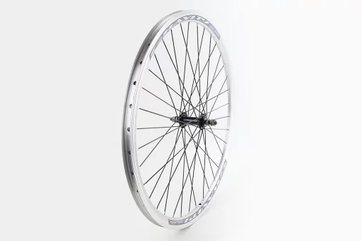 Колесо 26" переднє V-brake, обід "крапля" алюмінієвий, втулка 14Gx36H, сіре кріпл. гайка, "GRAVITY", FIX-209540