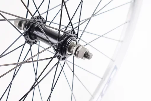 Колесо 26" переднє V-brake, обід "крапля" алюмінієвий, втулка 14Gx36H, сіре кріпл. гайка, "GRAVITY", FIX-209540