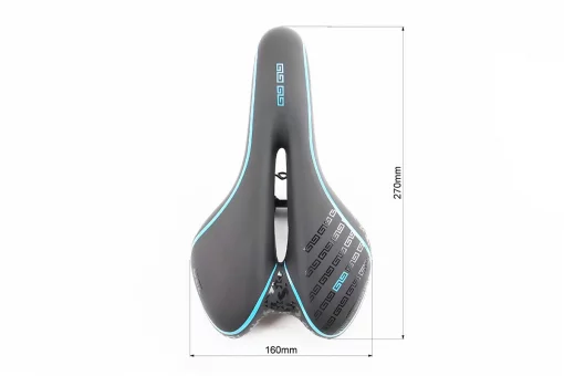 Сидіння MTB 270x160мм, чорно-синє "GEL" SD-523, FIX-209621