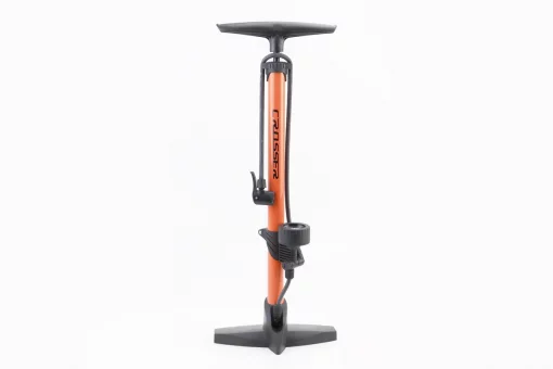 Насос ручной "напольный" с манометром 160 psi/11 bar, под штуцера Schrader&amp;Presta, оранжевый LC-3261, FIX-407222