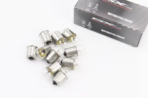 Лампа поворота (белая с цоколем) 12V/10W G18 BA15S к-кт 10шт, FIX-998882