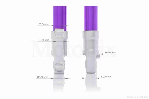 Амортизаторы передние (перья) DIO ZX диск, гидравлика, шток d27 "LIPAI" (пурпурные), QT-003656