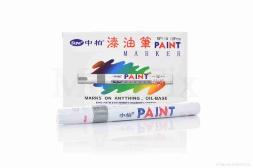 Маркер для нанесення написів на покришки срібло, QT-022284