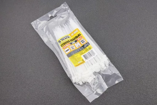 Хомут-стяжка пластиковый 3,6x150мм к-кт 100шт, белый 20-1806, FIX-209640