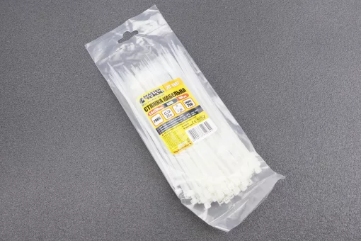 Хомут-стяжка пластиковый 3,6x200мм к-кт 100шт, белый 20-1807, FIX-209641