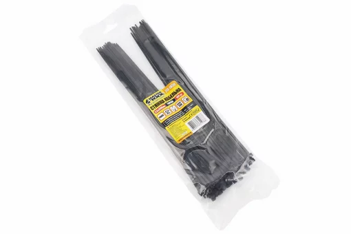 Хомут-стяжка пластиковый 3,6x300мм к-кт 100шт, черный 20-1850, FIX-209645