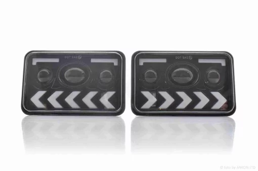 Фари ATV/авто (пара) діодні, прямокутні, 168*108, H4, динамічні повороти #C113-L/R-3Z1_, QT-010333