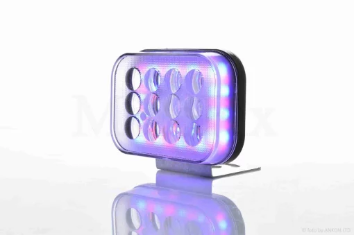 Фара додаткова діодна, прямокутна, 100-72mm, 12-80W, IP67, біле/жовте світло #LPS-2173, QT-003480