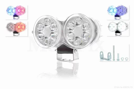 Фара додаткова діодна, подвійна, 12 діодів #LPS-2172, QT-019109